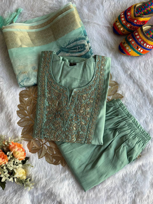New Designers Kurti Pent Dupatta Set