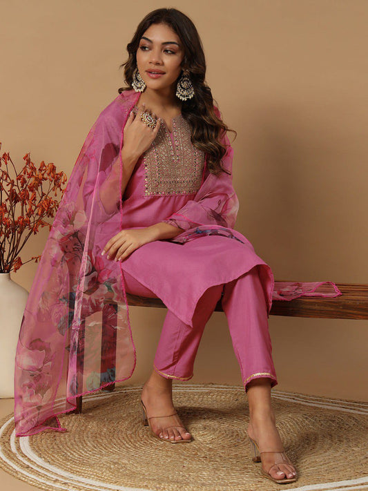 FULLY STITCHED ETHNIC SET  WITH DUPATTA