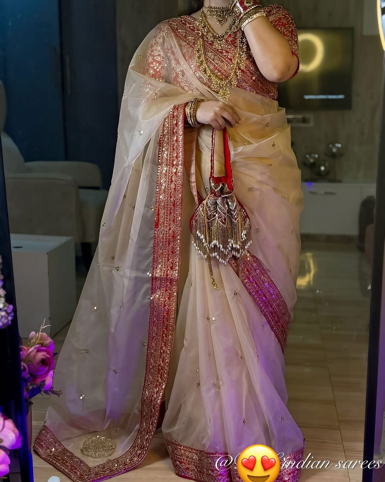 Heavy Soft Organza  Dori Embroidery Work