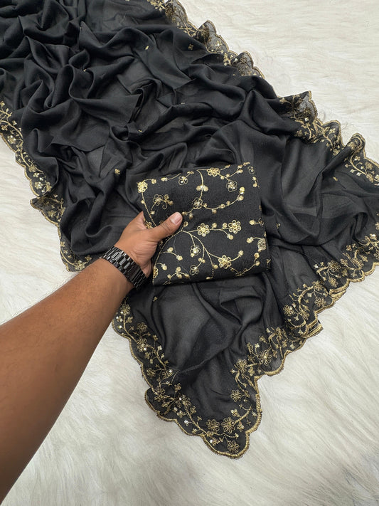 Premium Star Georgette Silk Saree