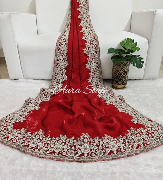 White Coding with Heavy Shine Embroidery