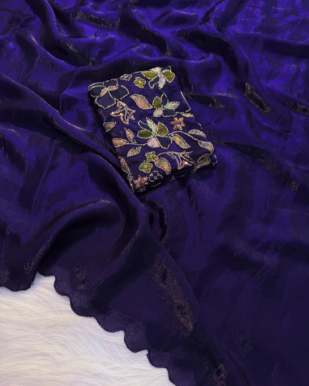 Pure Space Silk Saree with Party Wear Blouse