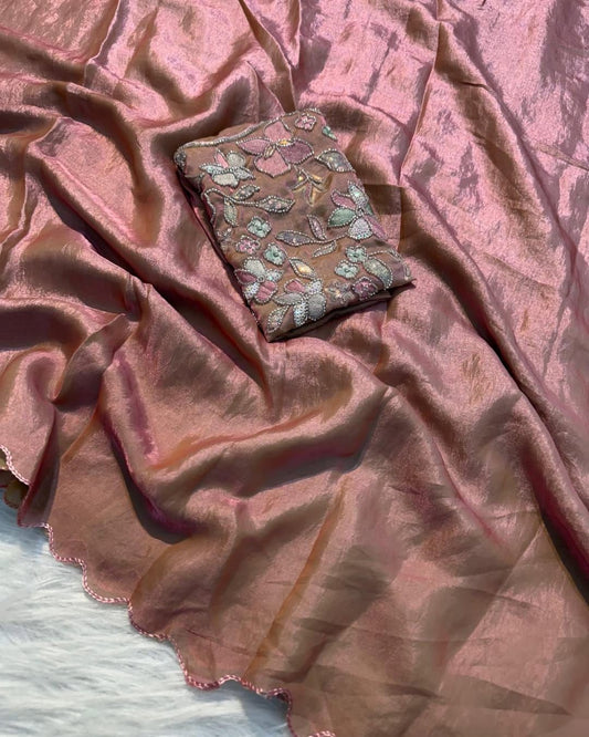 Pure Space Silk Saree with Party Wear Blouse