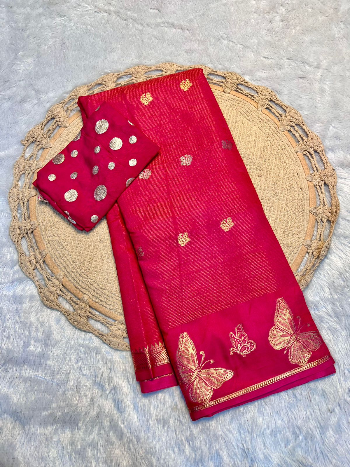 New Wedding Wear Pure Soft Viscose Crape Silk Zari Chit Palllu n Pichwari Border Fancy Designer Saree With Blouse