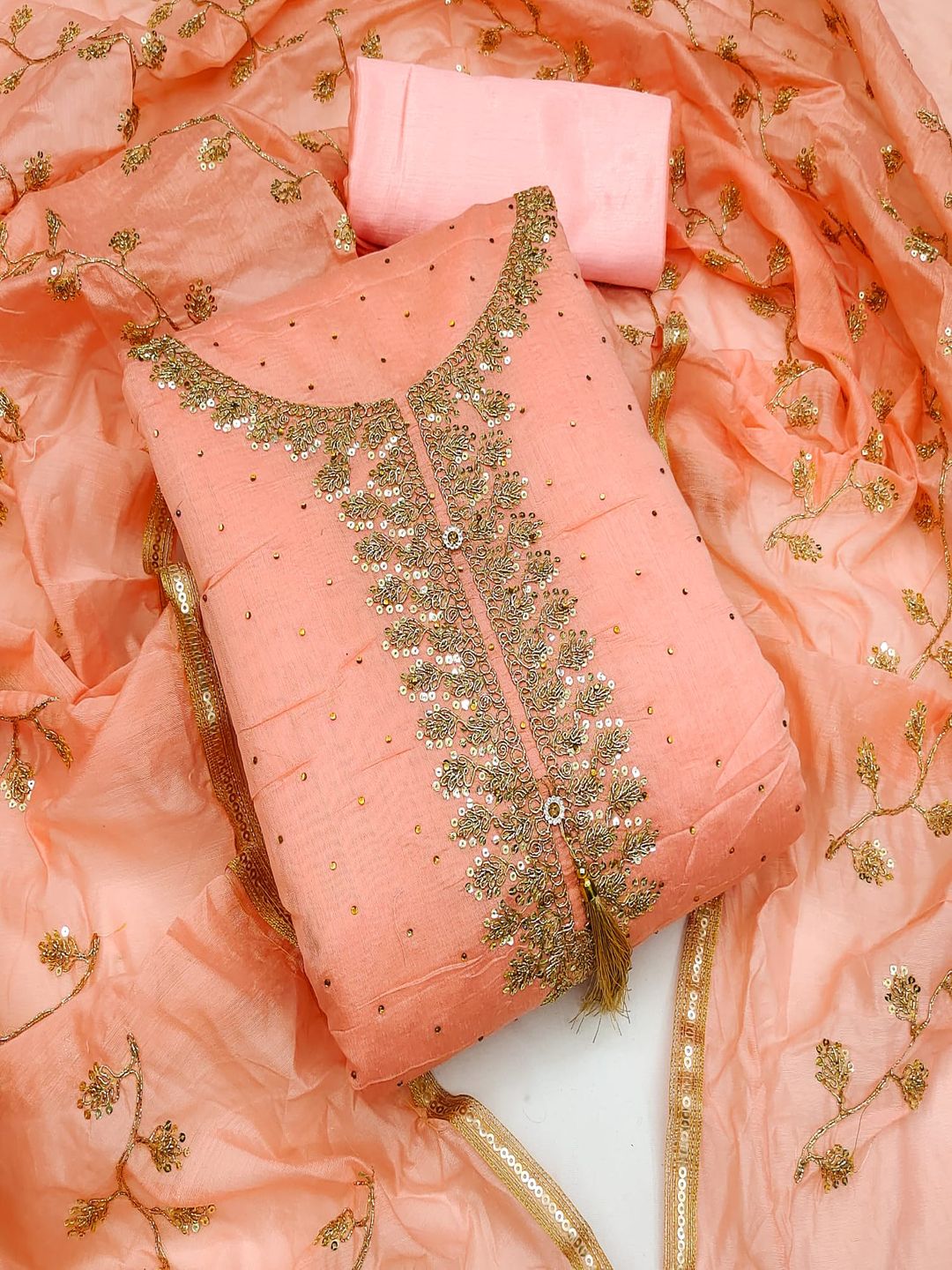 Top modal butti bottom inner heavy crep dupatta