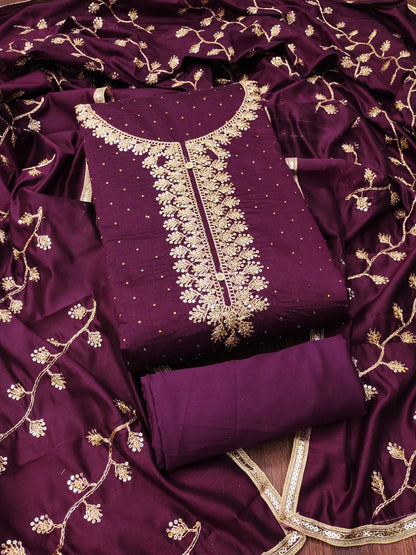 Top modal butti bottom inner heavy crep dupatta