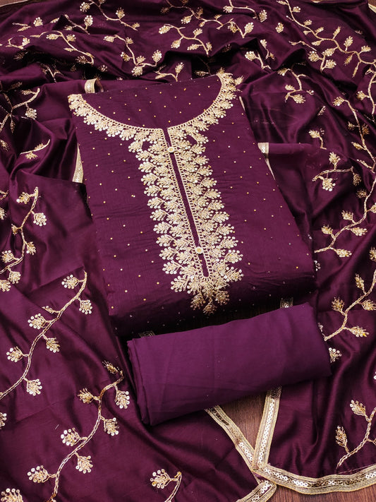 Top modal butti bottom inner heavy crep dupatta