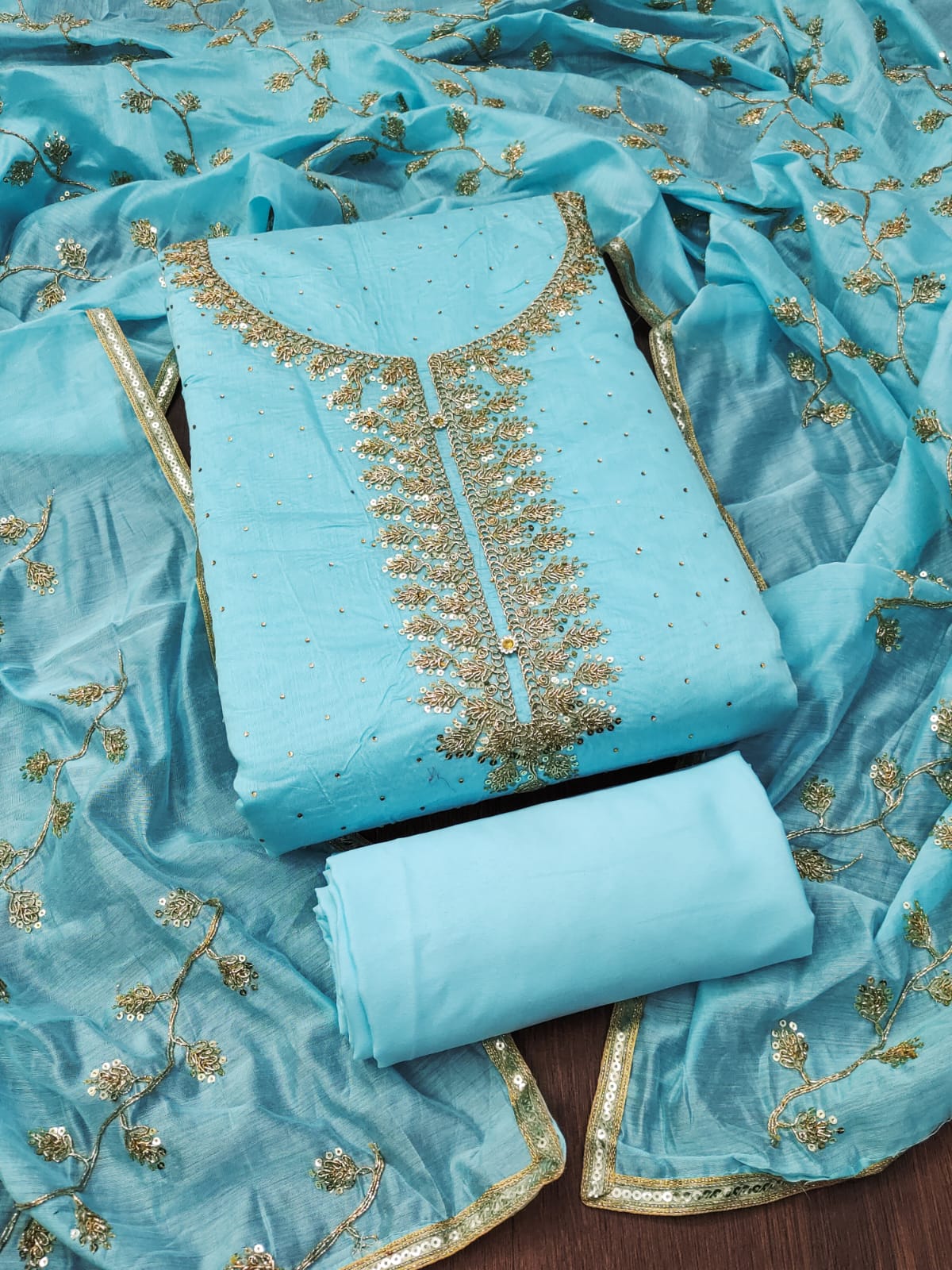 Top modal butti bottom inner heavy crep dupatta