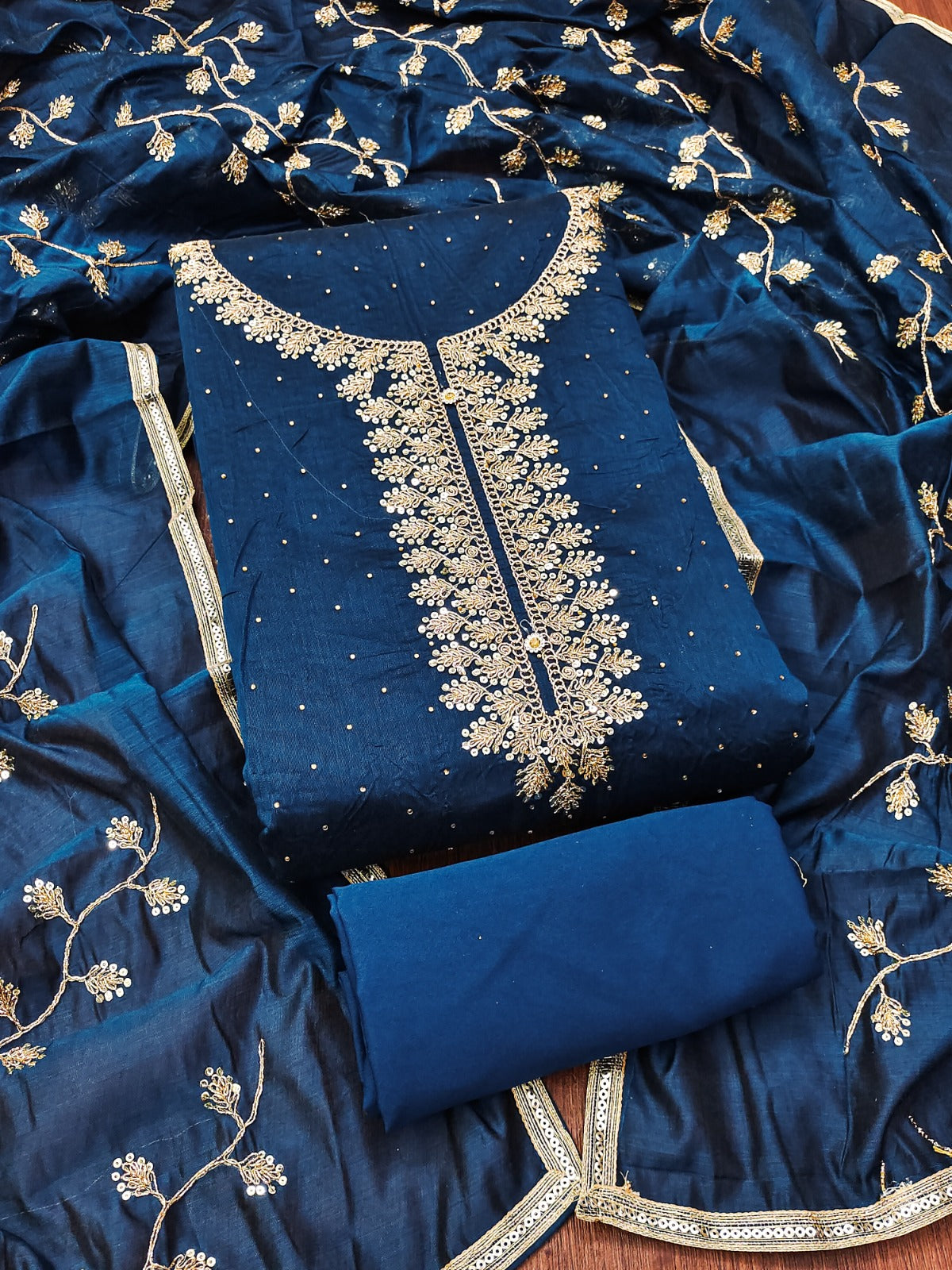 Top modal butti bottom inner heavy crep dupatta
