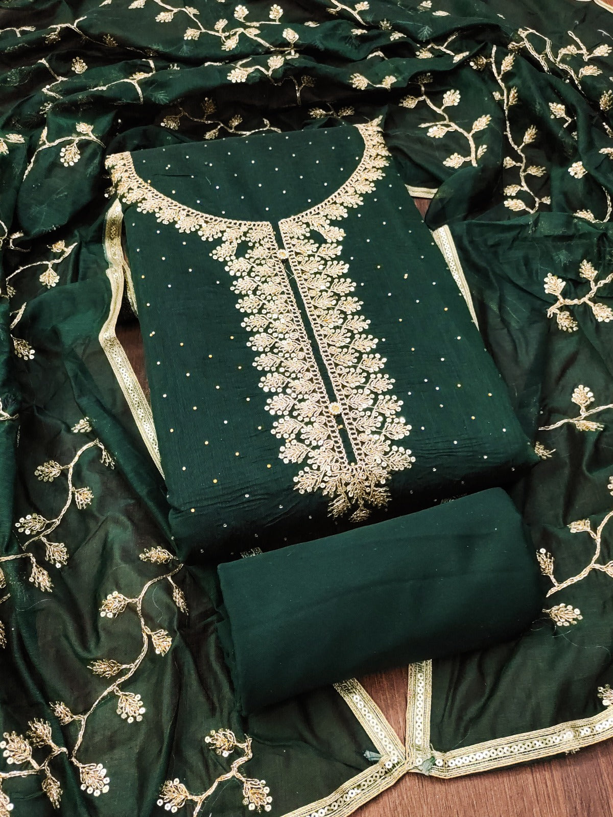 Top modal butti bottom inner heavy crep dupatta