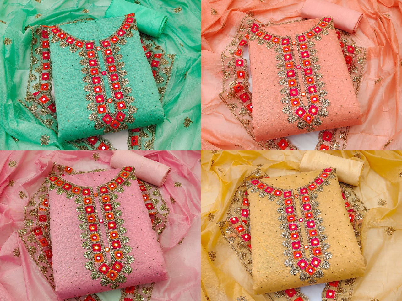 Top modal butti bottom inner heavy crep dupatta