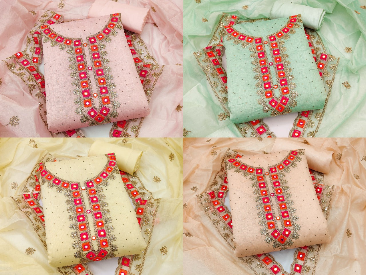 Top modal butti bottom inner heavy crep dupatta