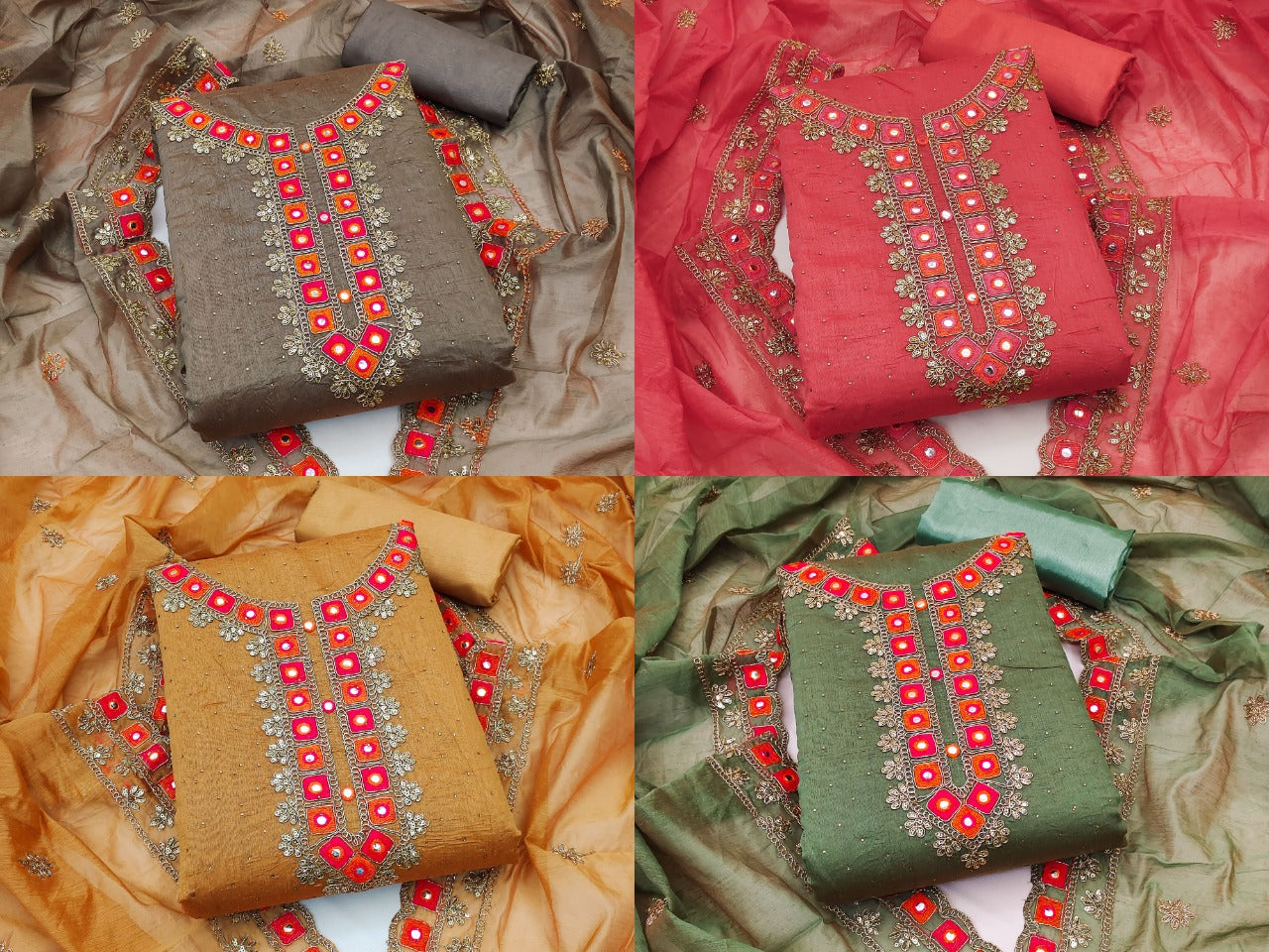 Top modal butti bottom inner heavy crep dupatta