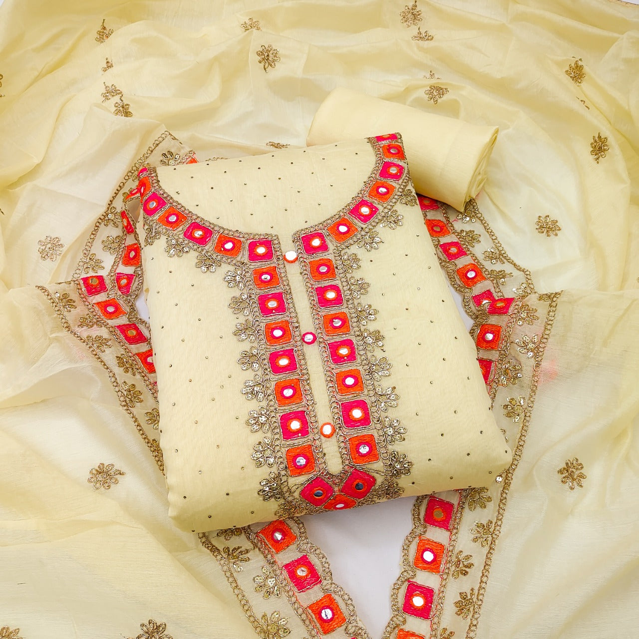 Top modal butti bottom inner heavy crep dupatta