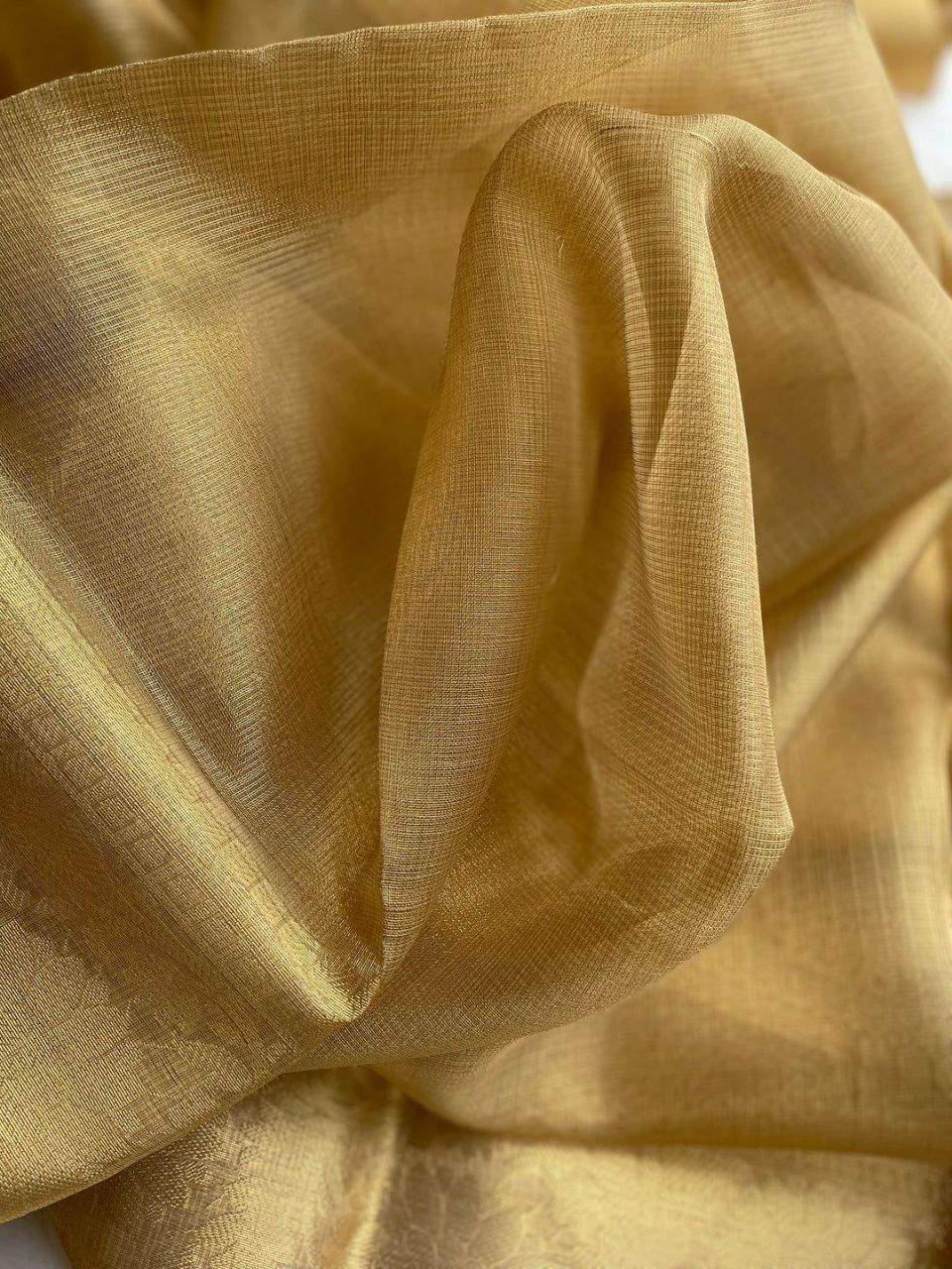 New Wedding Wear Gold Color Banarasi Kota Tissue Silk Zari Weaving Saree With Blouse