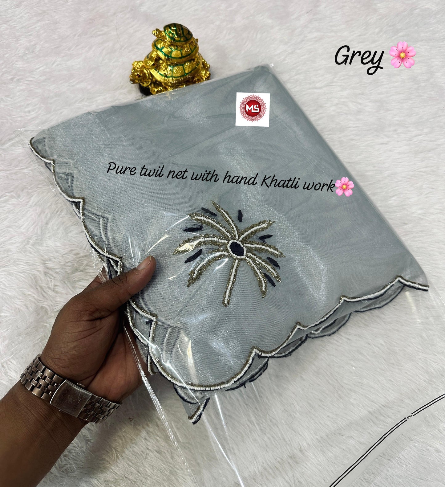 Best Pure Twile Net Very Soft Fabric Saree With Beautiful  Kutdana Moti Hand Work Saree