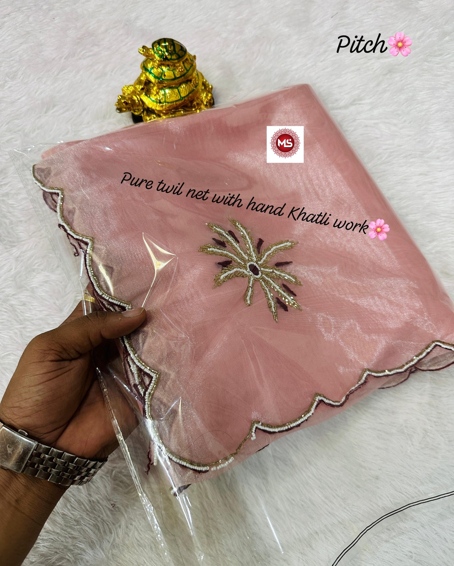 Best Pure Twile Net Very Soft Fabric Saree With Beautiful  Kutdana Moti Hand Work Saree