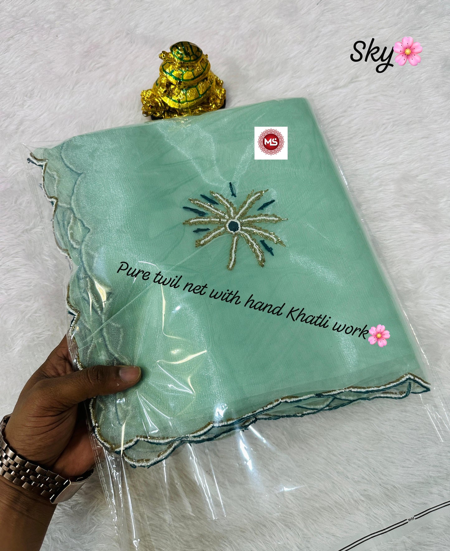 Best Pure Twile Net Very Soft Fabric Saree With Beautiful  Kutdana Moti Hand Work Saree