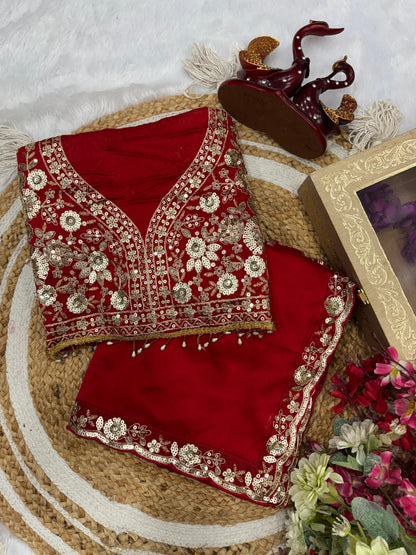 Soft Rangoli silk with hand Diamond