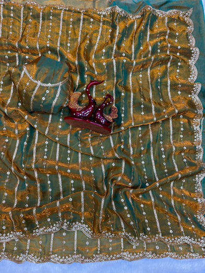 Beautiful Sequence Embroidery Work Saree