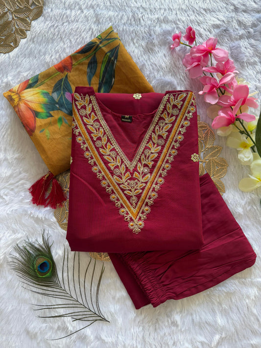 New Designers Kurti Pent Dupatta Set
