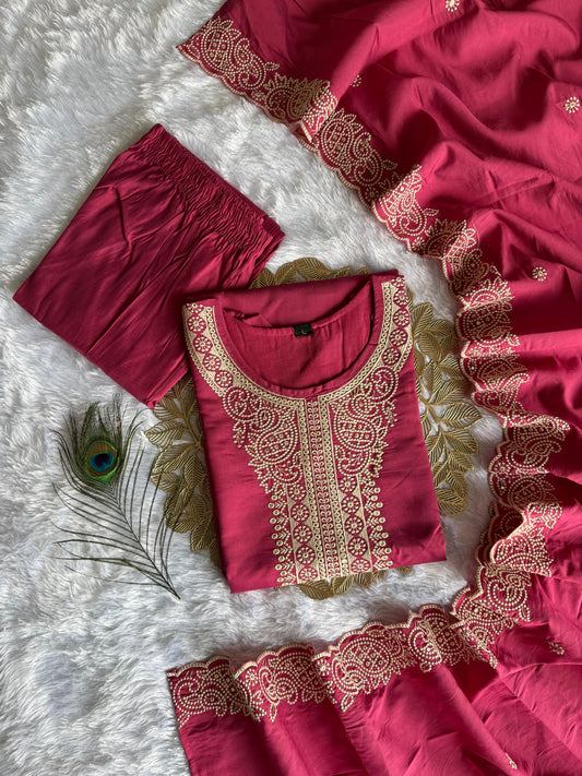 New Designers Kurti Pent Dupatta Set