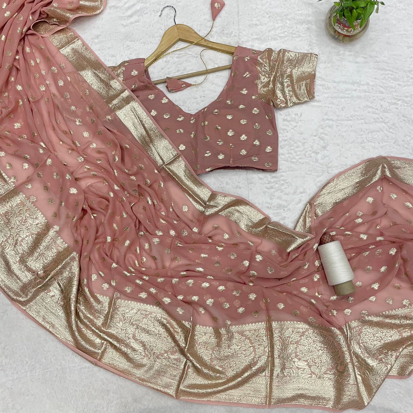 Beautiful Elephant Viscose Georgette Saree