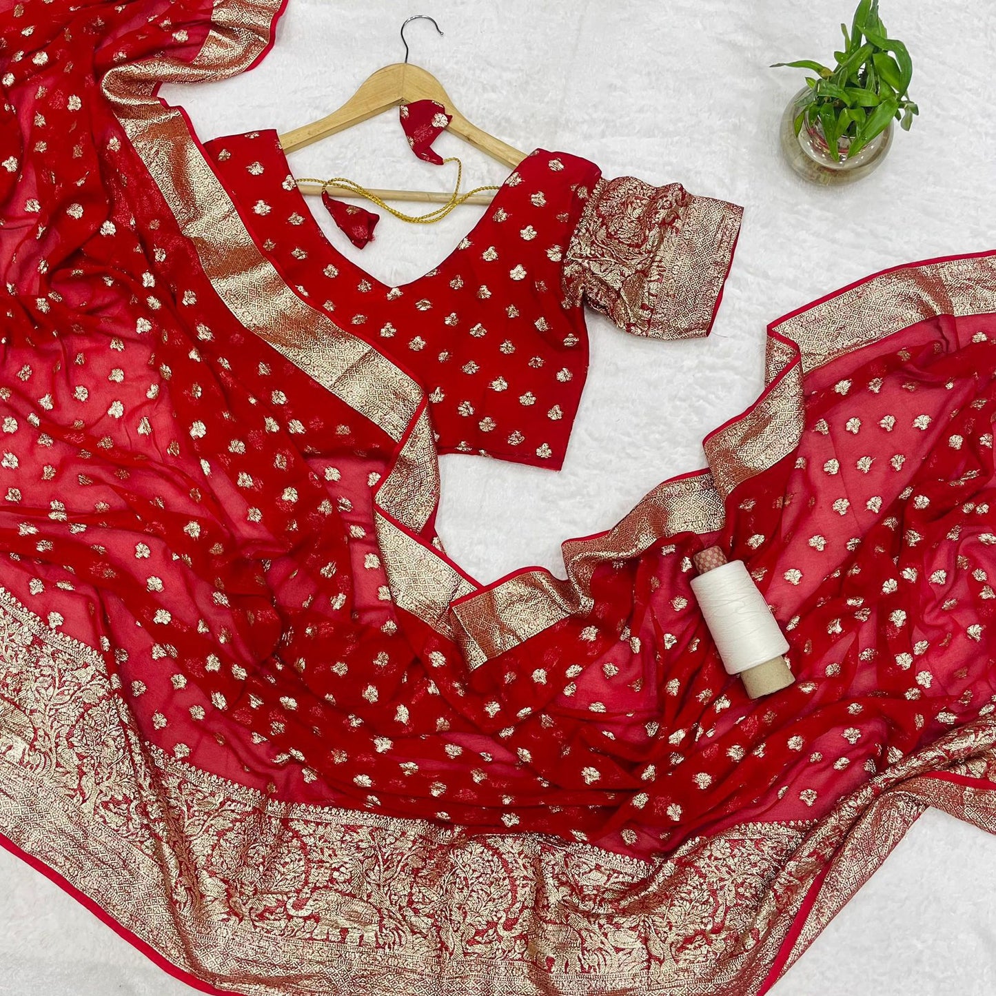 Beautiful Elephant Viscose Georgette Saree