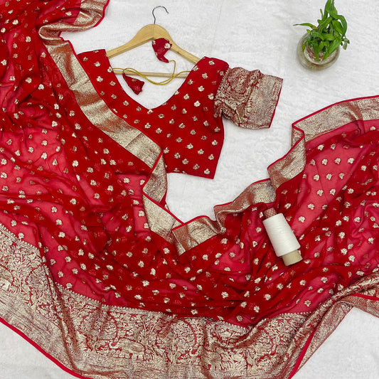 Beautiful Elephant Viscose Georgette Saree
