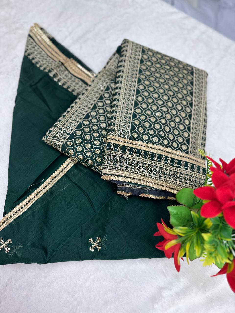 TOP DIGITAL HANDWORK DUPPATA ORAGANZA WORK INNER CRAPE