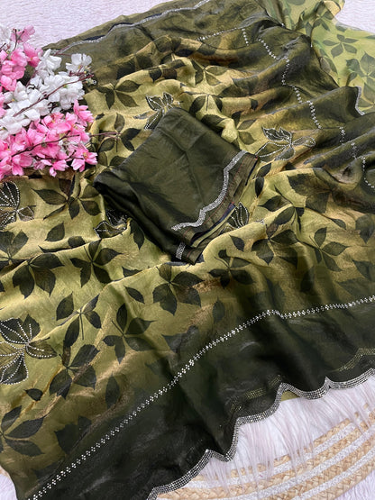 Fandy Sattin Prizam jarkhan Saree