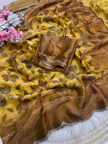 Fandy Sattin Prizam jarkhan Saree