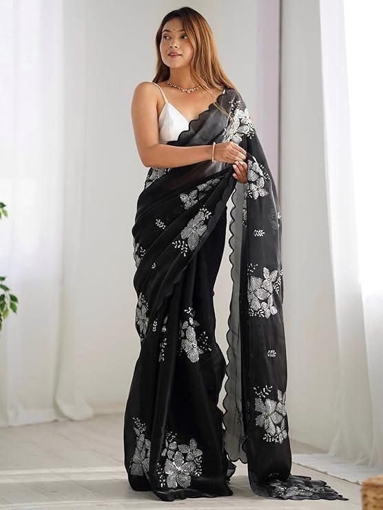 Pure soft zimmy choo Chiffon silk saree