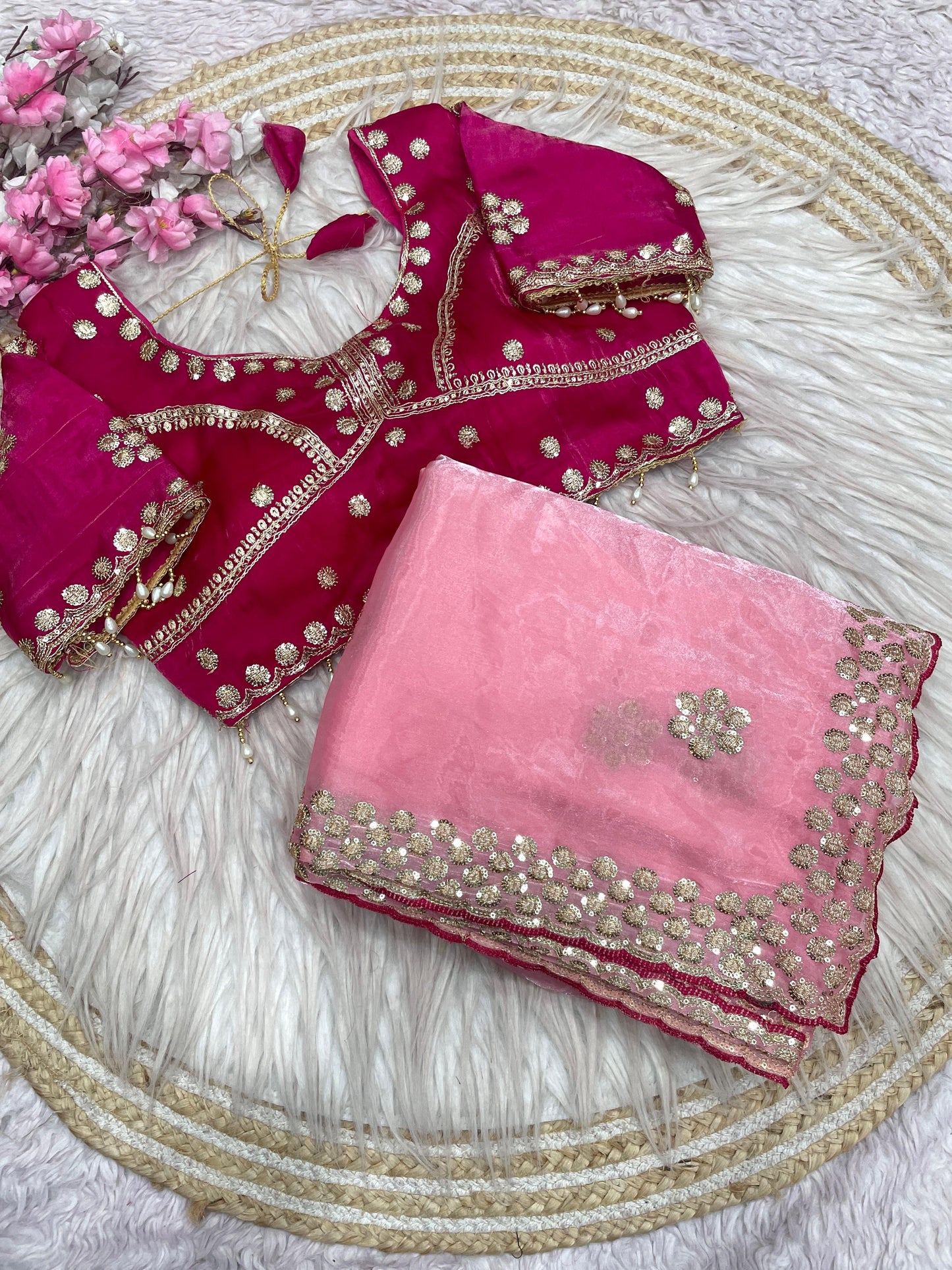 C -pallu coding sequence embroidery Saree