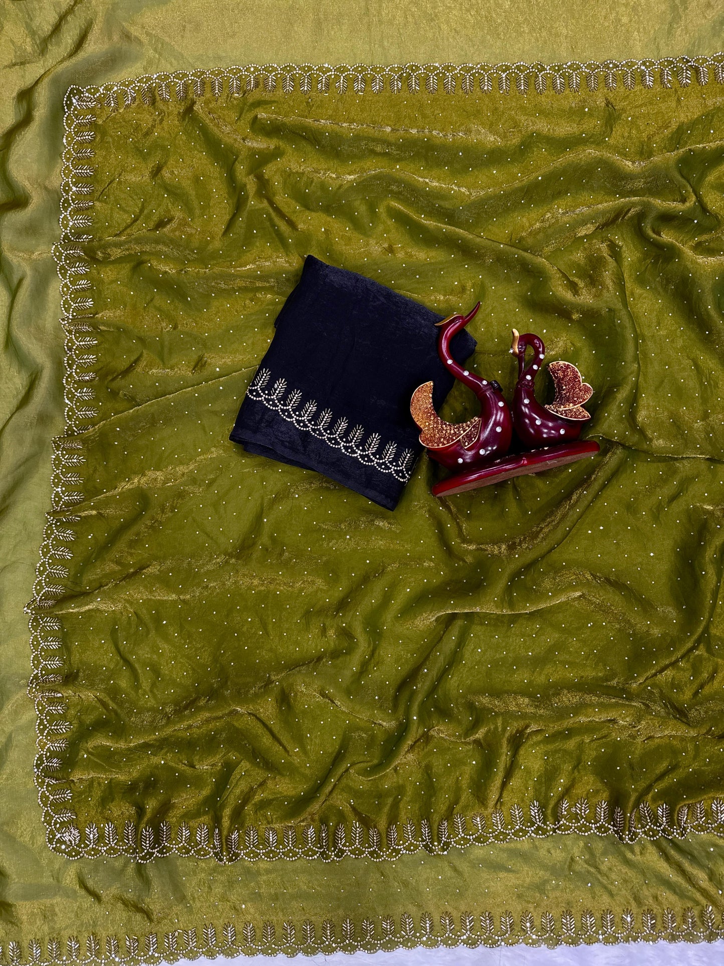 Original Jarkhan Diamond Work in Saree