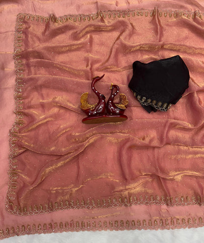 Original Jarkhan Diamond Work in Saree