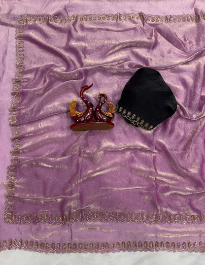 Original Jarkhan Diamond Work in Saree