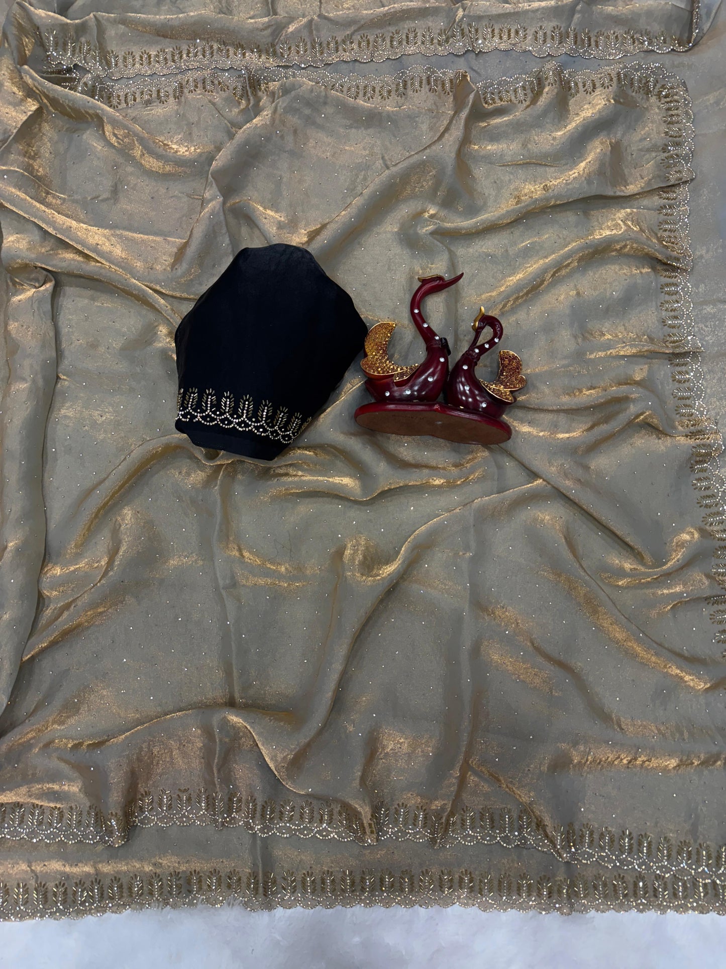 Original Jarkhan Diamond Work in Saree