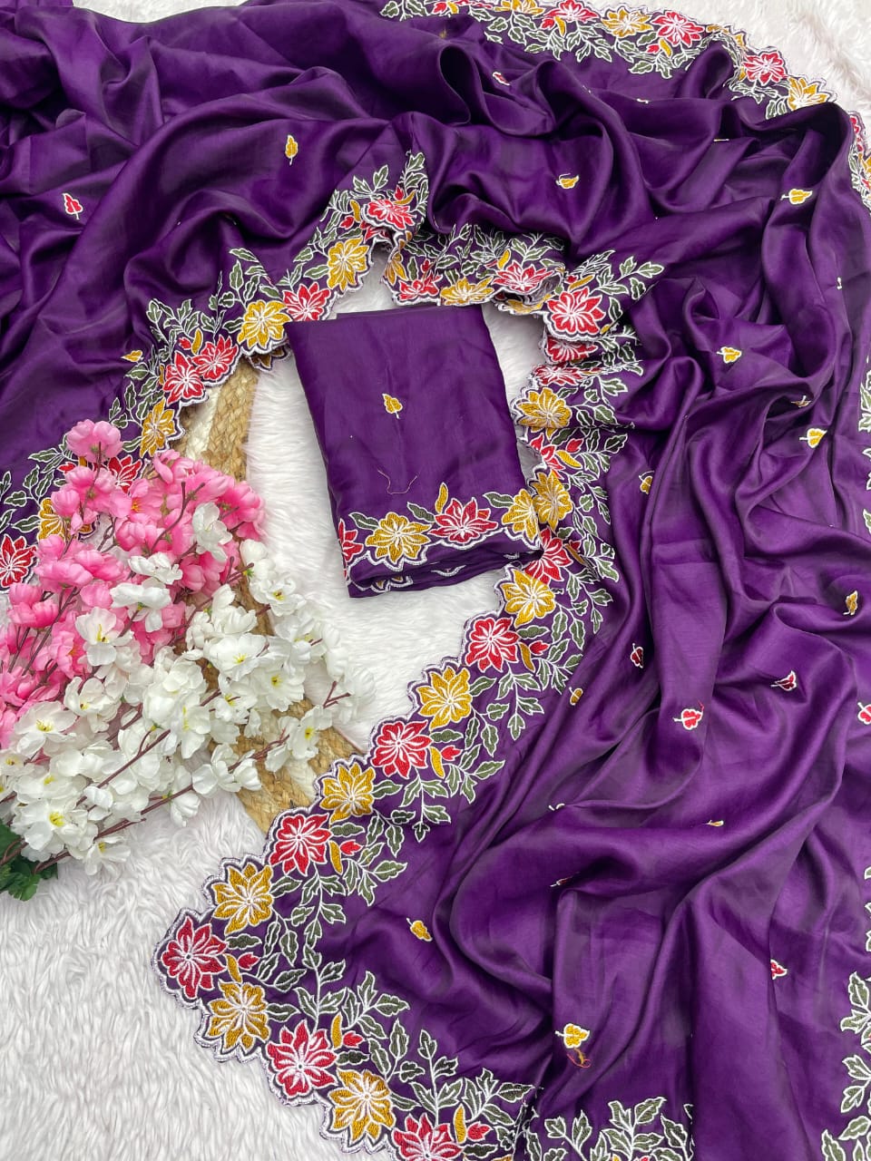 Soft Tussar Silk Fabric Beautiful Saree