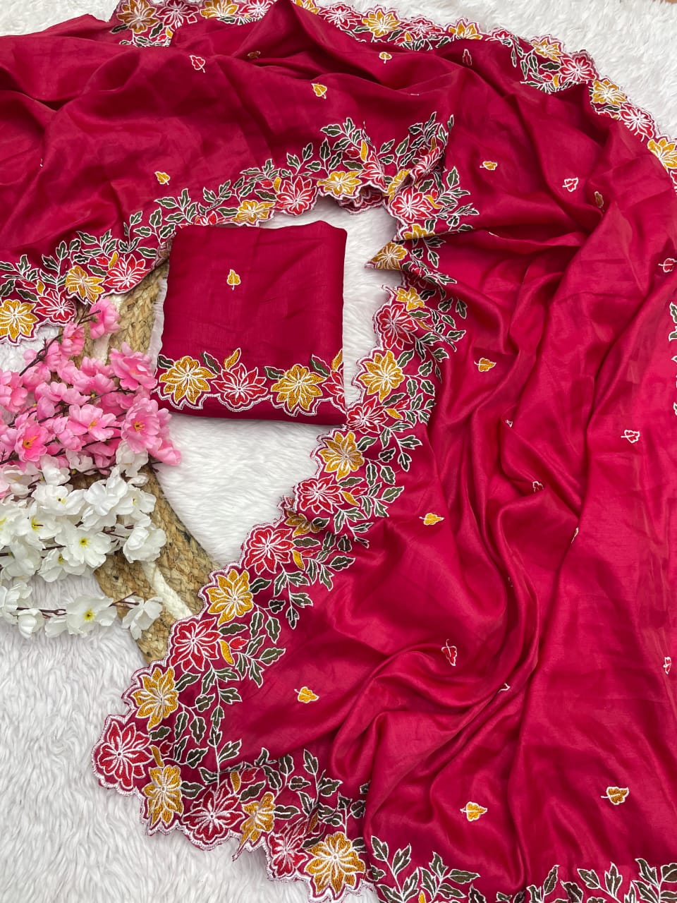 Soft Tussar Silk Fabric Beautiful Saree