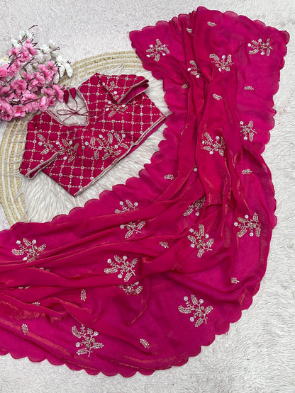 Beautiful khatli  Brits work Saree