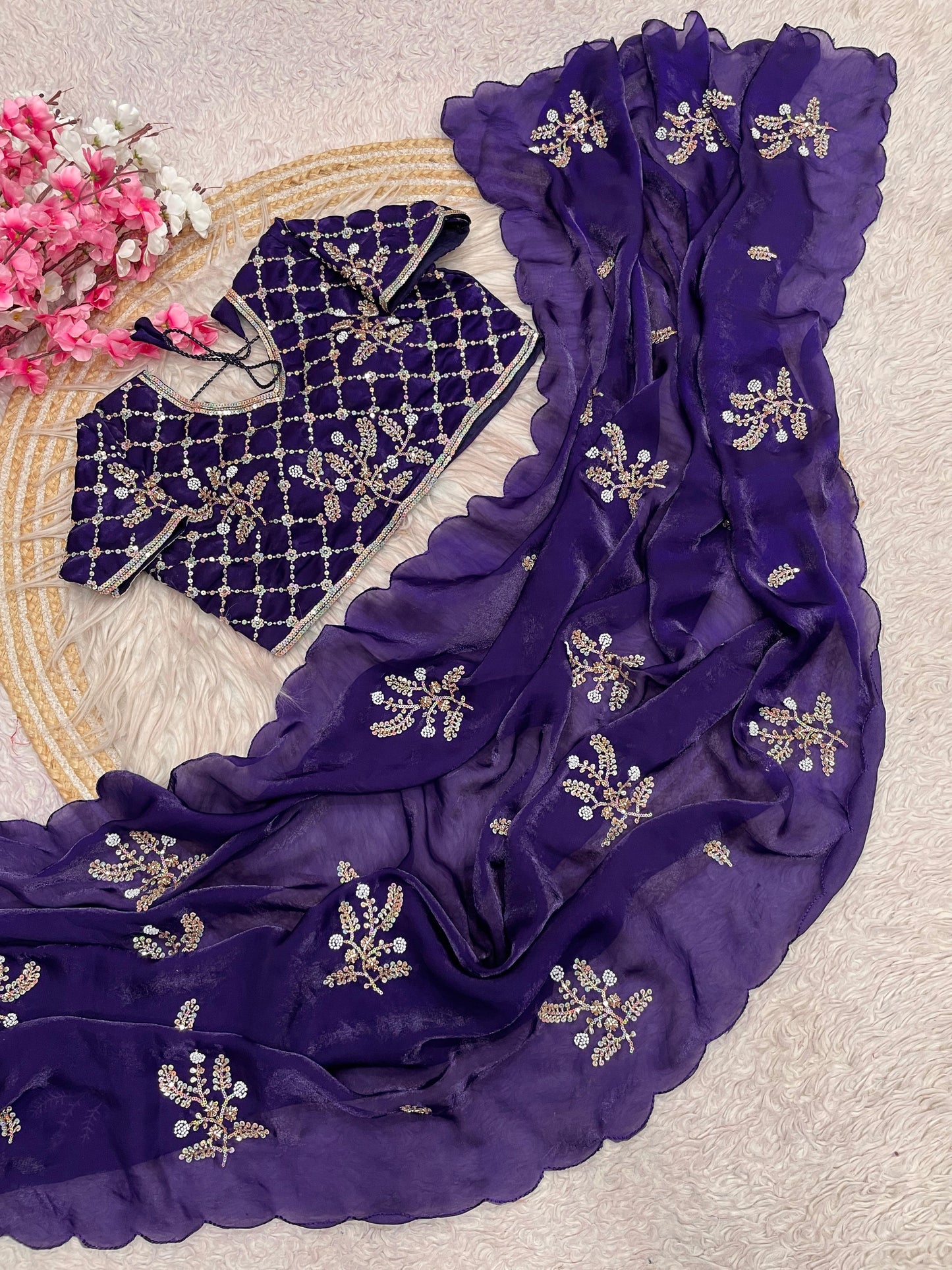 Beautiful khatli  Brits work Saree