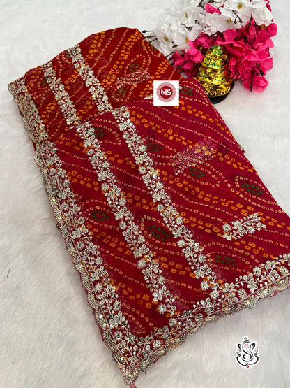 Georgette Fabric BANDHANI Print Saree