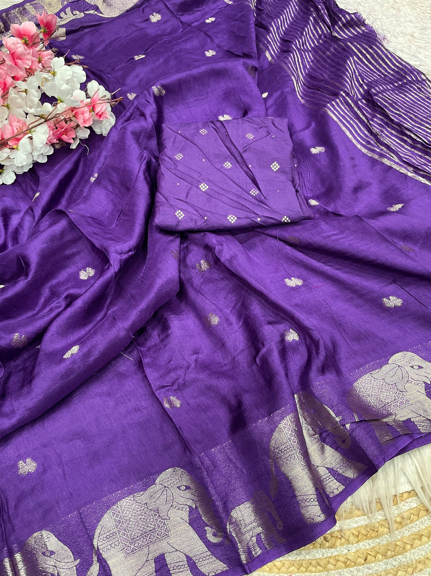Pure Soft Khadi Silk Weaving Saree