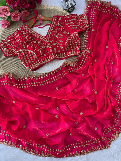 PURE SOFT FANDY SATIN SILK FABRIC SAREE