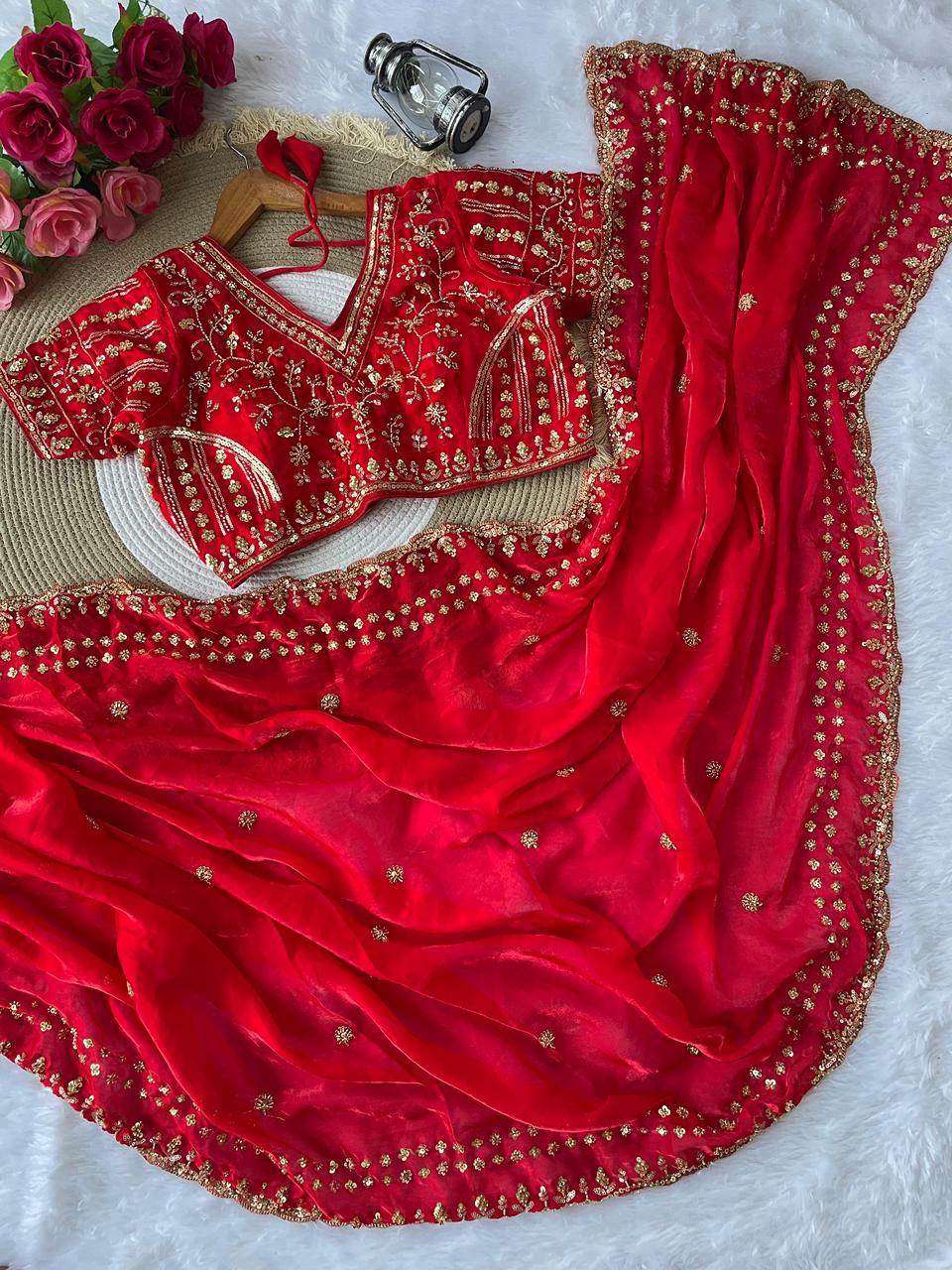 PURE SOFT FANDY SATIN SILK FABRIC SAREE