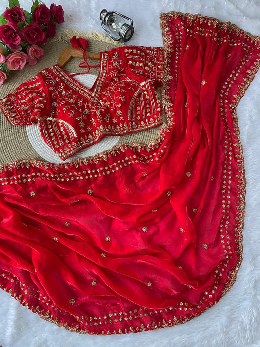 PURE SOFT FANDY SATIN SILK FABRIC SAREE