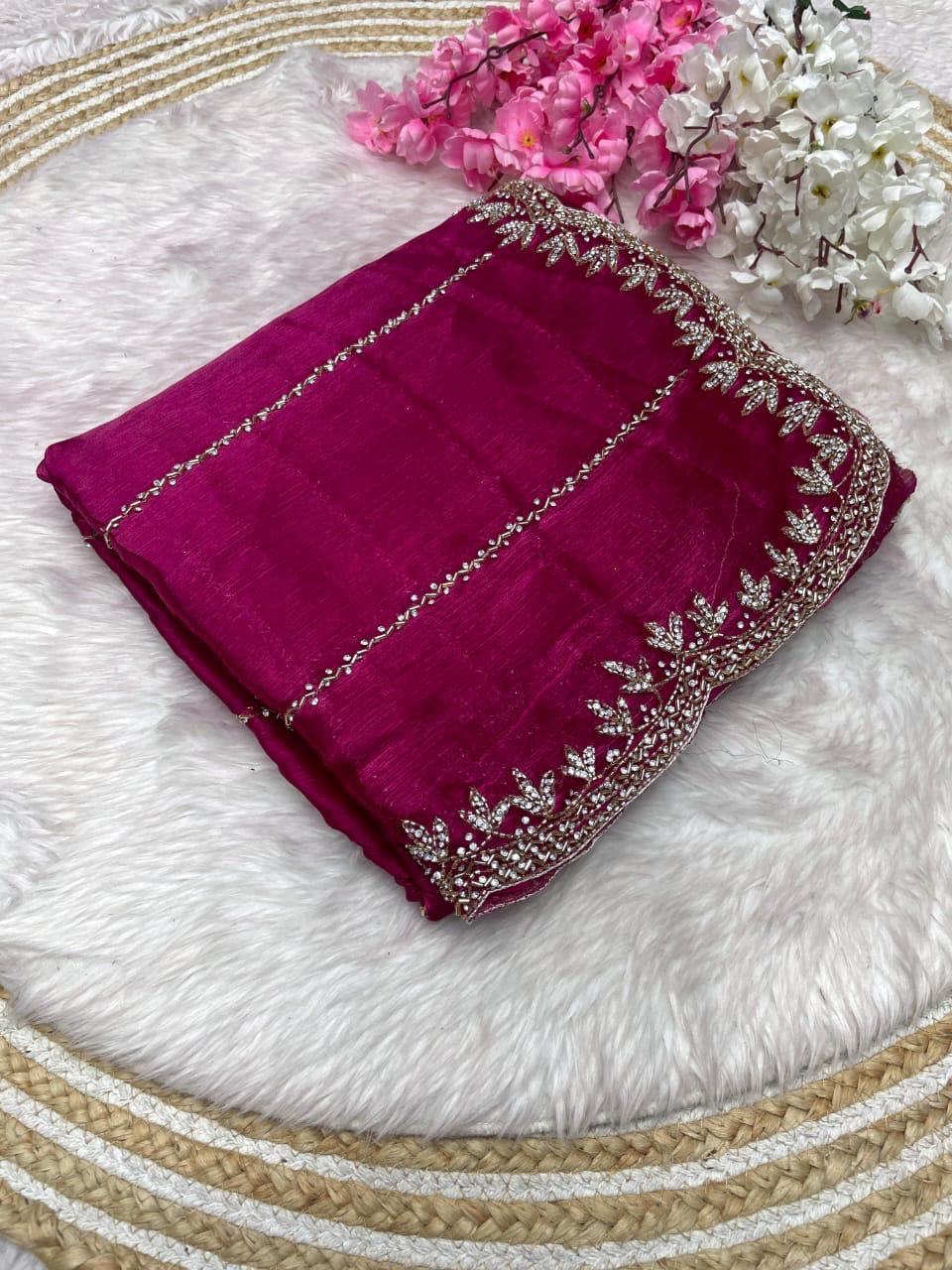 Premium Zimmy Choo Saree with Handwork