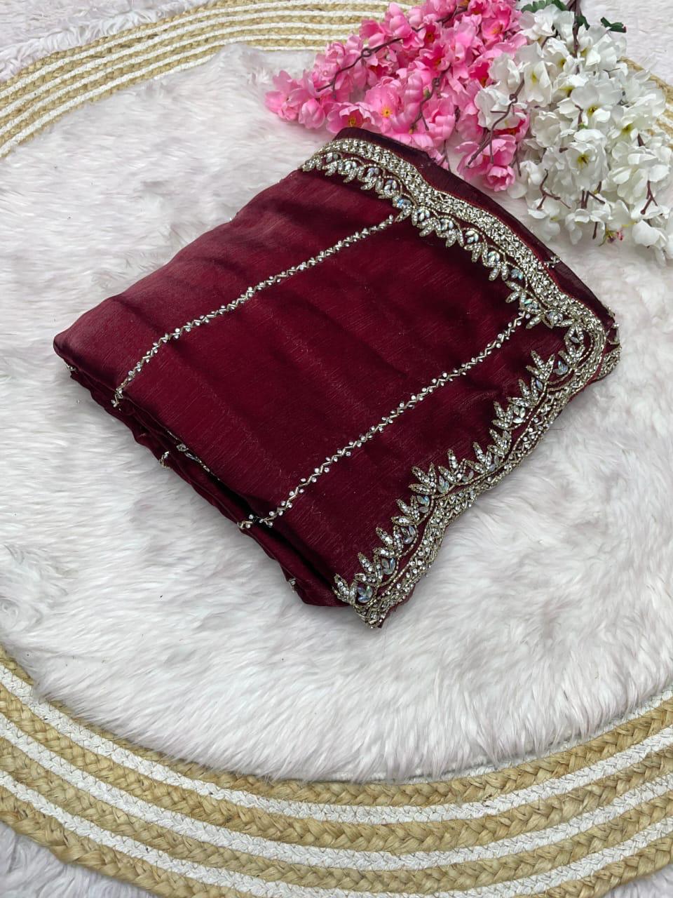 Premium Zimmy Choo Saree with Handwork