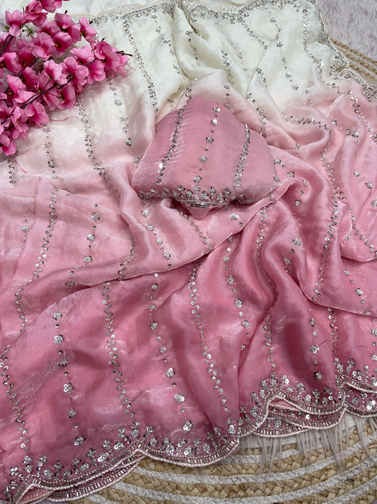 Beautiful Sequence Brits Work Saree